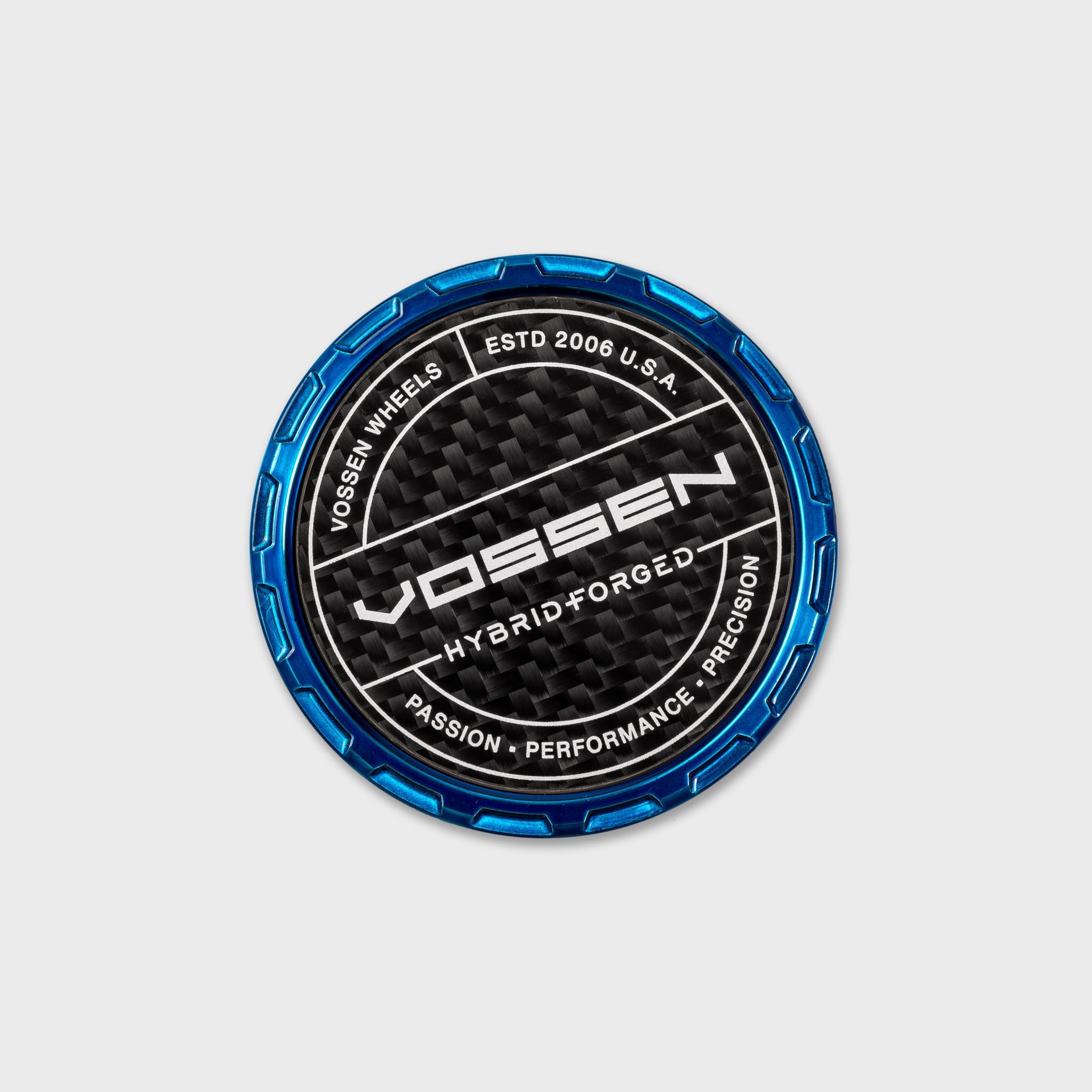 Vossen Carbon Hybrid Forged Billet Sport Cap for VF & HF Series Wheels (Fountain Blue) - Twill Weave Carbon