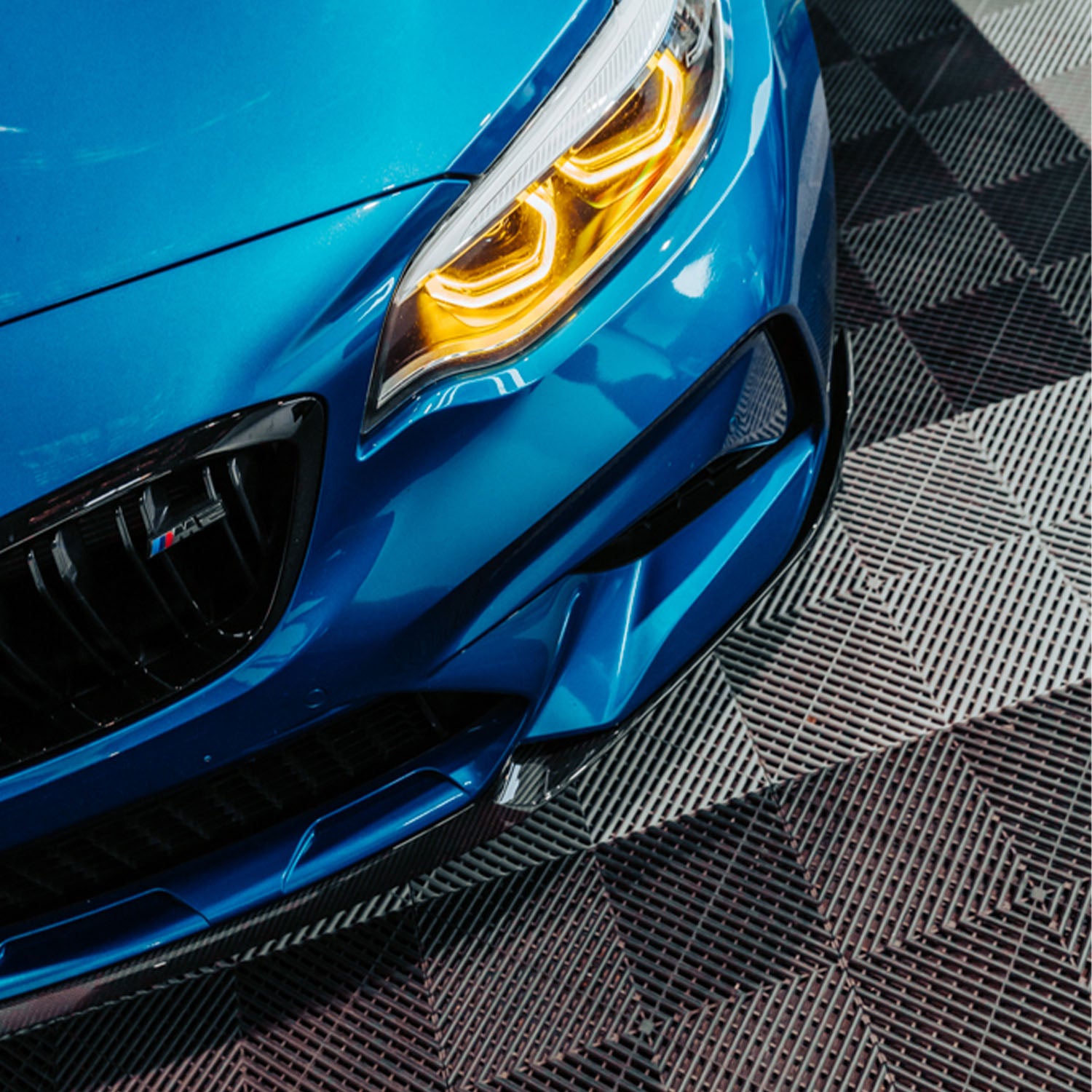 MHC+ BMW F87 M2 Competition Performance Style Front Splitter In Gloss Pre Preg Carbon Fibre