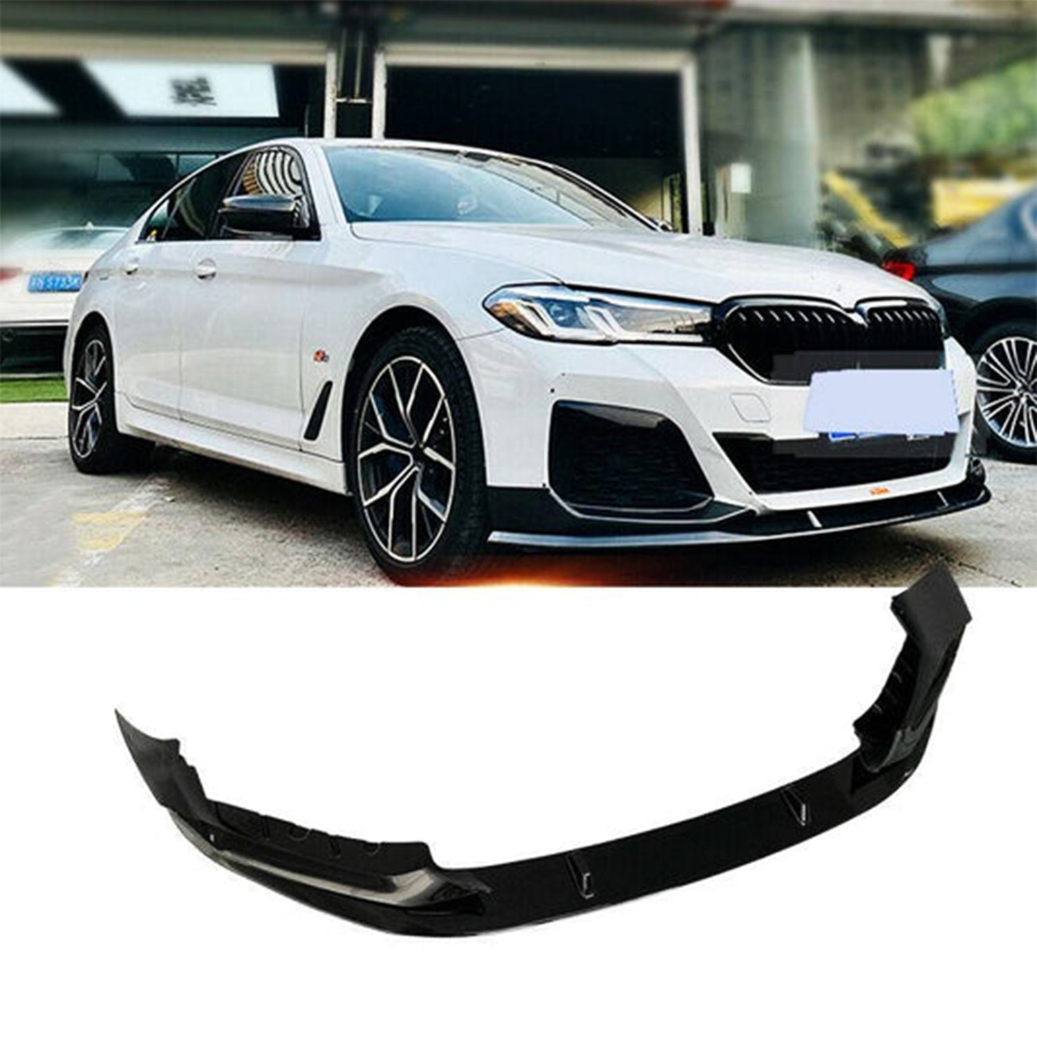 MHC Black BMW G30 & G31 5 Series LCI Performance Style Front Splitter In Gloss Black