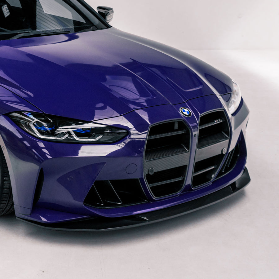 MHC+ BMW G80 G81 M3 & G82 G83 M4 Twin Fin Front Air Ducts In Gloss Pre Preg Carbon Fibre
