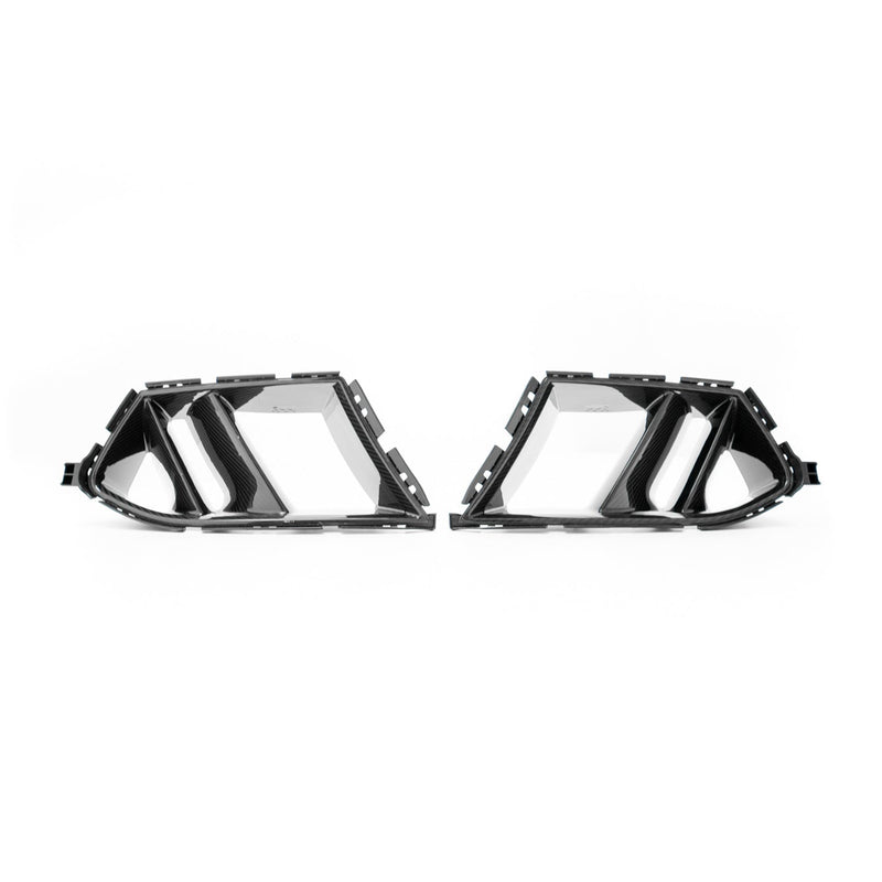 MHC+ BMW G80 G81 M3 & G82 G83 M4 Twin Fin Front Air Ducts In Gloss Pre Preg Carbon Fibre