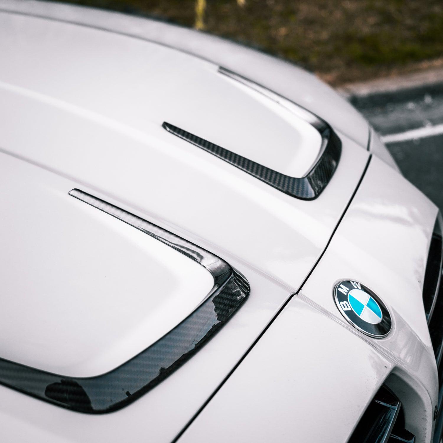 MHC+ BMW M3/M4 X Style Hood Vent Trims In Pre Preg Carbon Fibre (G80/G82/G83)-R44 Performance