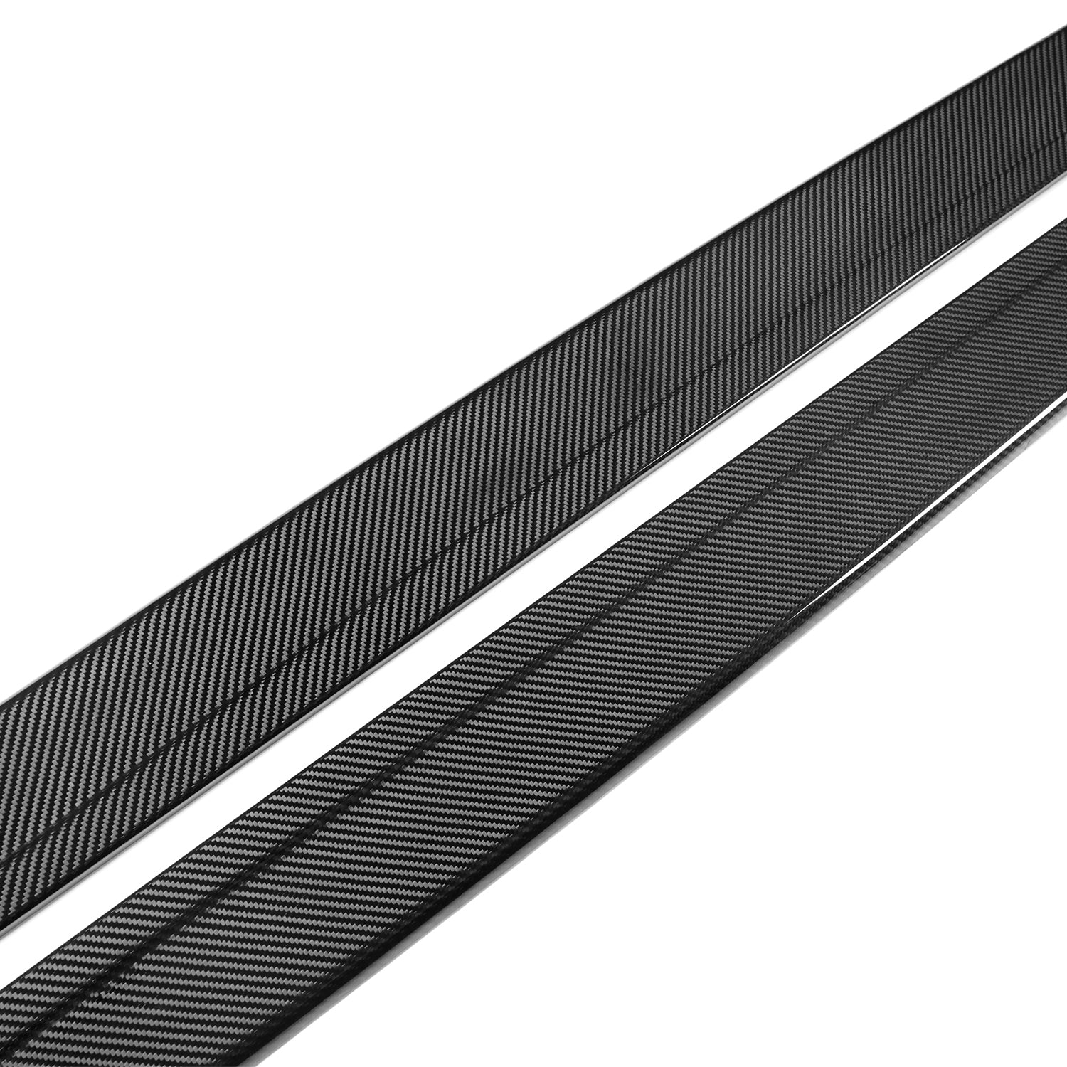 MHC+ BMW F80 M3 F82 M4 Full Length Carbon Fibre Performance Style Carbon Fibre Side Skirts On White Background