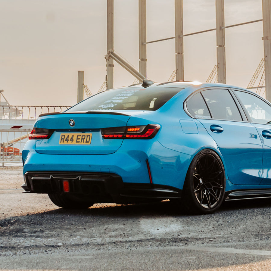 MHC+ BMW G80 M3 Rear Side Splitters In Gloss Carbon Fibre