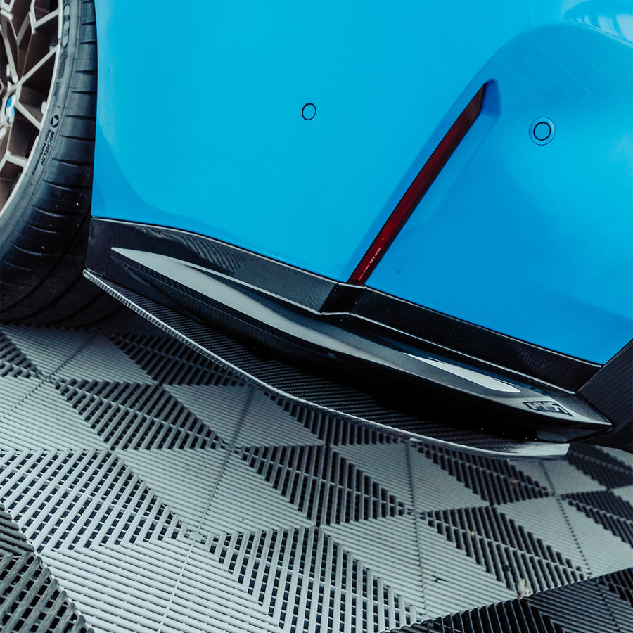 MHC+ BMW G80 M3 Rear Side Splitters In Gloss Carbon Fibre