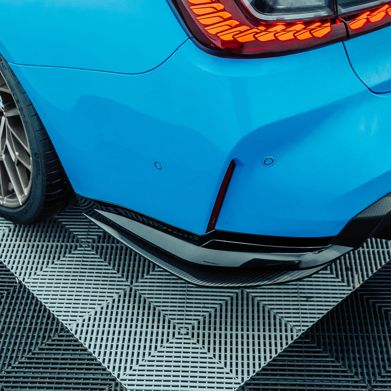 MHC+ BMW G80 M3 Rear Side Splitters In Gloss Carbon Fibre