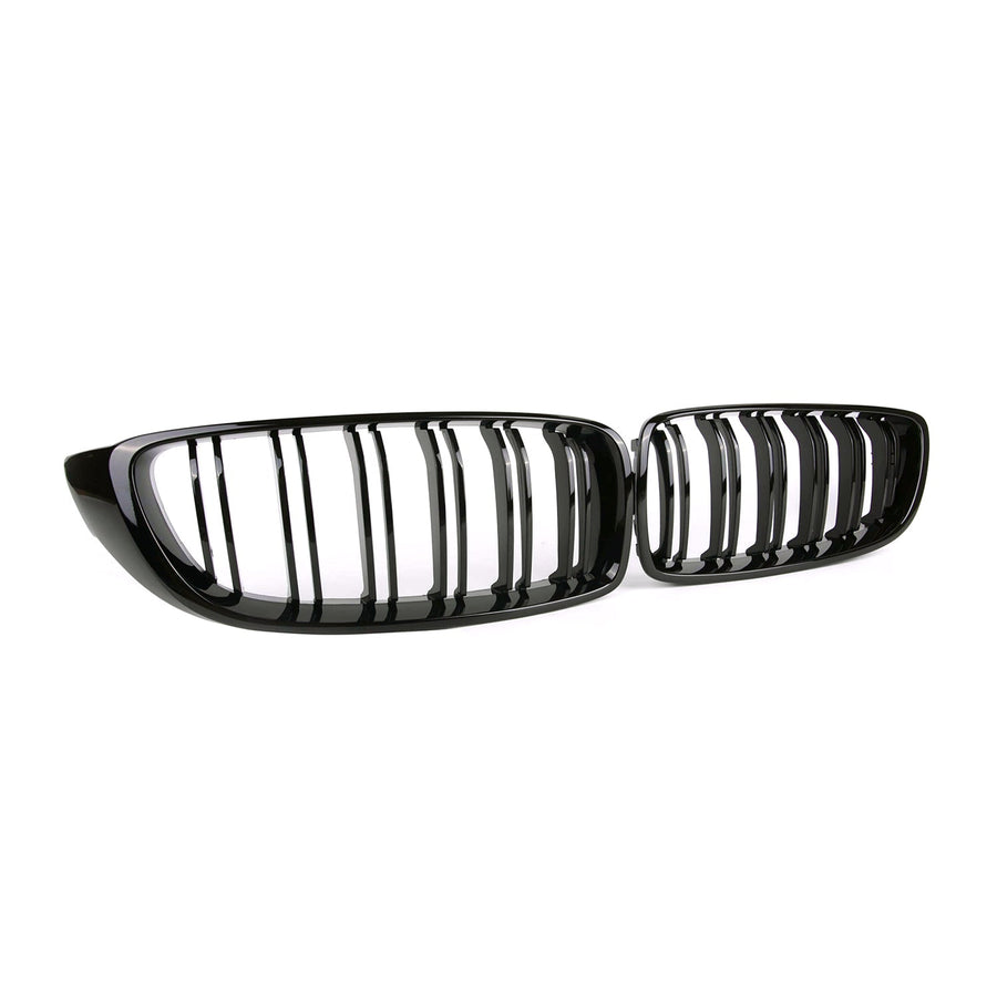 MHC Black BMW M3/M4 Double Slat Front Grilles In Gloss Black (F32/F33/F80/F82/F83) - R44 Performance