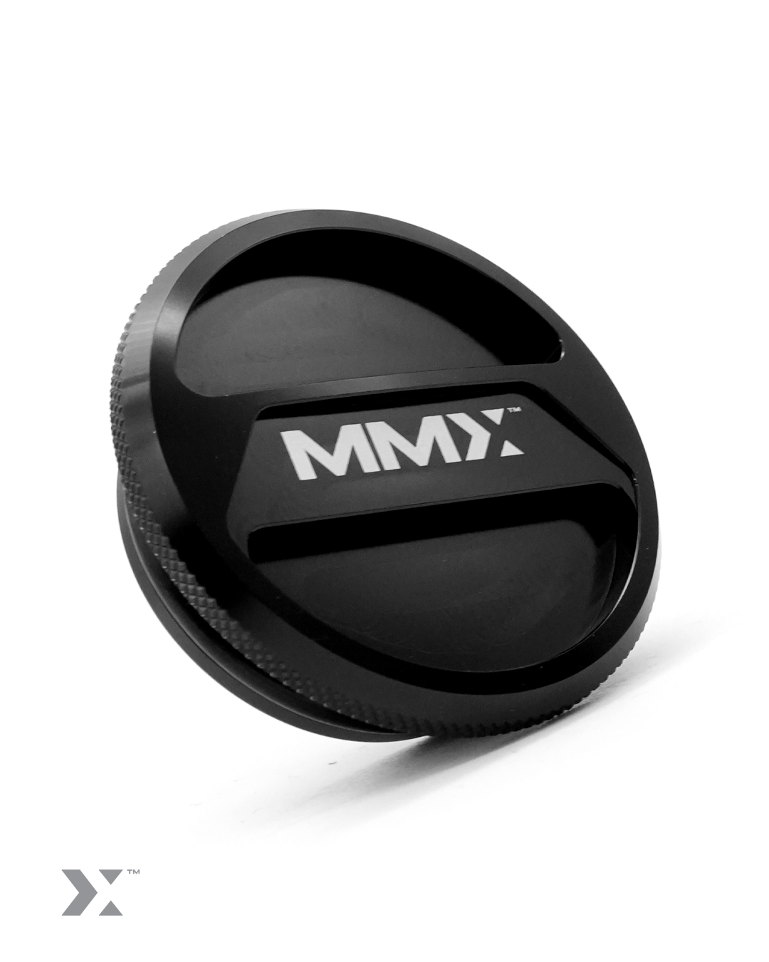 MMX gloss black billet washer fluid filler cap for G Series BMW engine bay