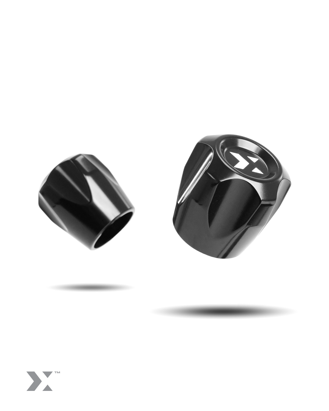 MMX billet aluminium air conditioning service port caps for BMW and MINI - Grey