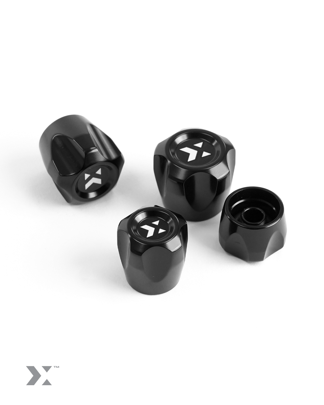 MMX billet aluminium air conditioning service port caps for BMW and MINI - Black