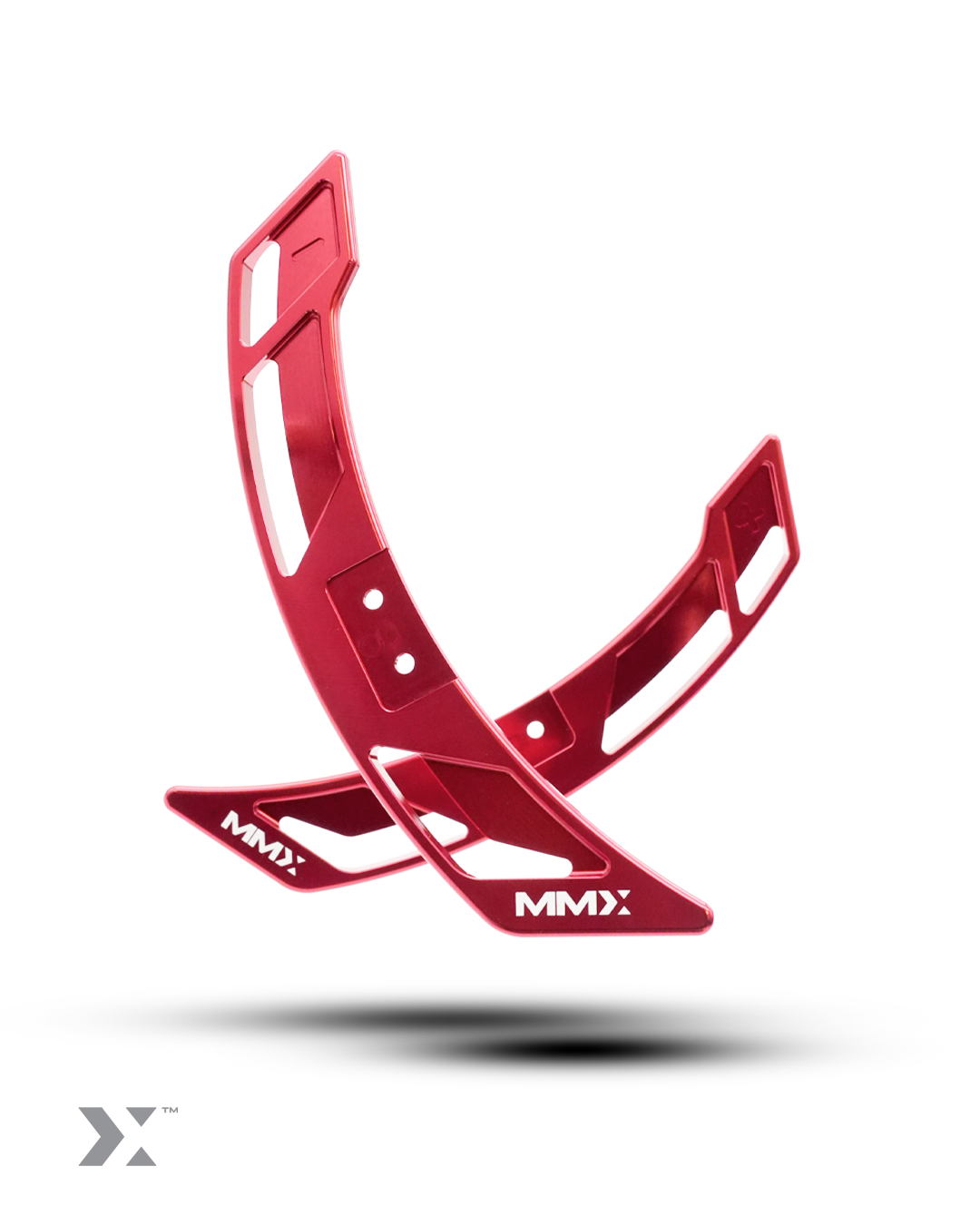 MMX BMW G Series magnetic billet gear shift paddles in titanium anodised finish - Red