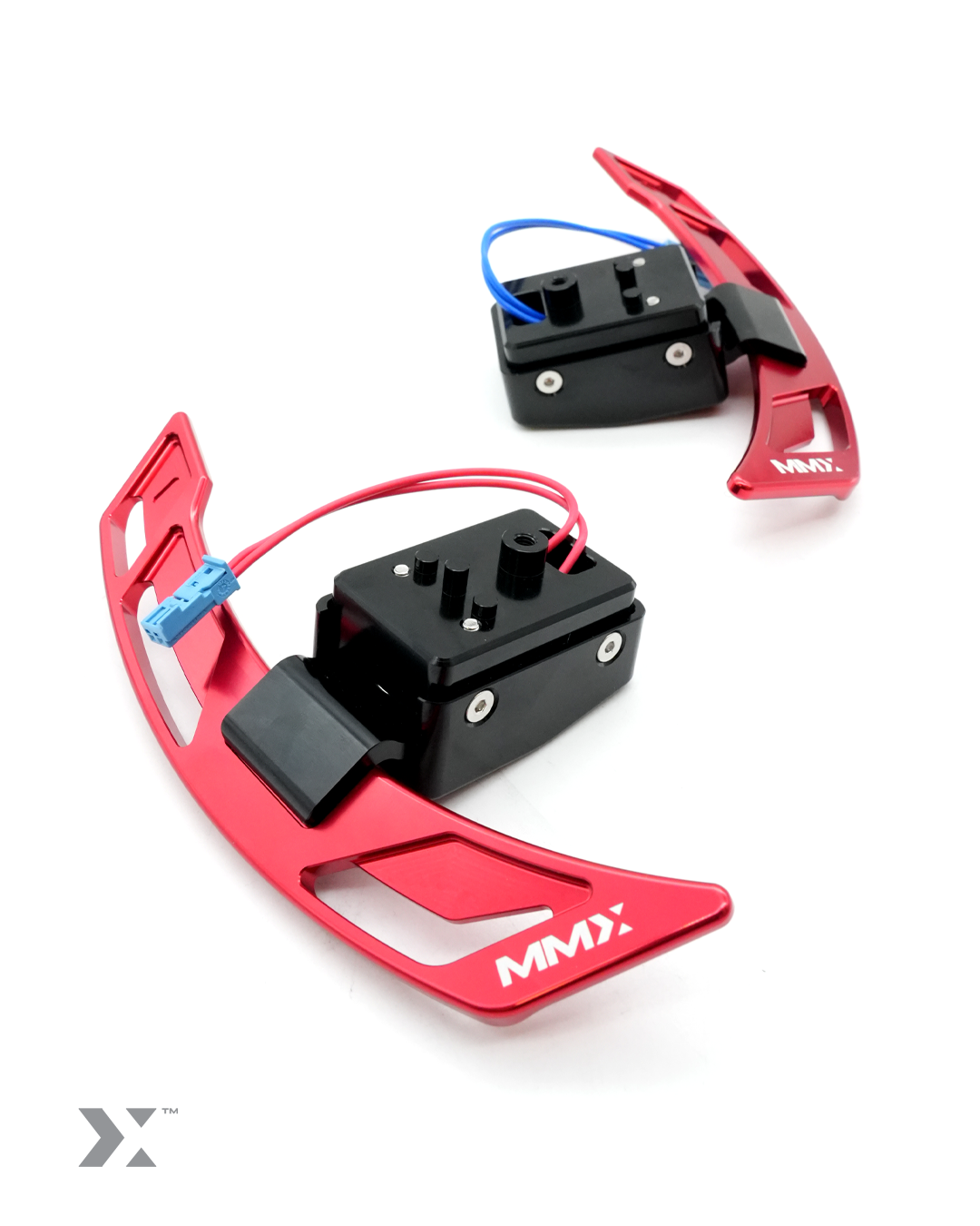 MMX BMW G Series magnetic billet gear shift paddles in titanium anodised finish