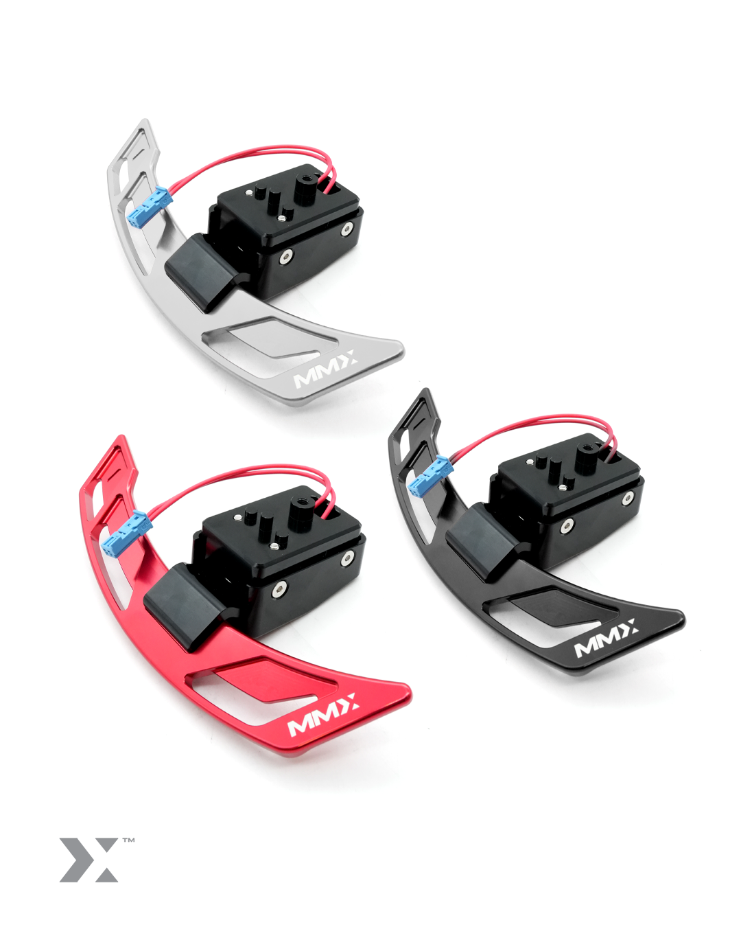 MMX BMW G Series magnetic billet gear shift paddles in titanium anodised finish