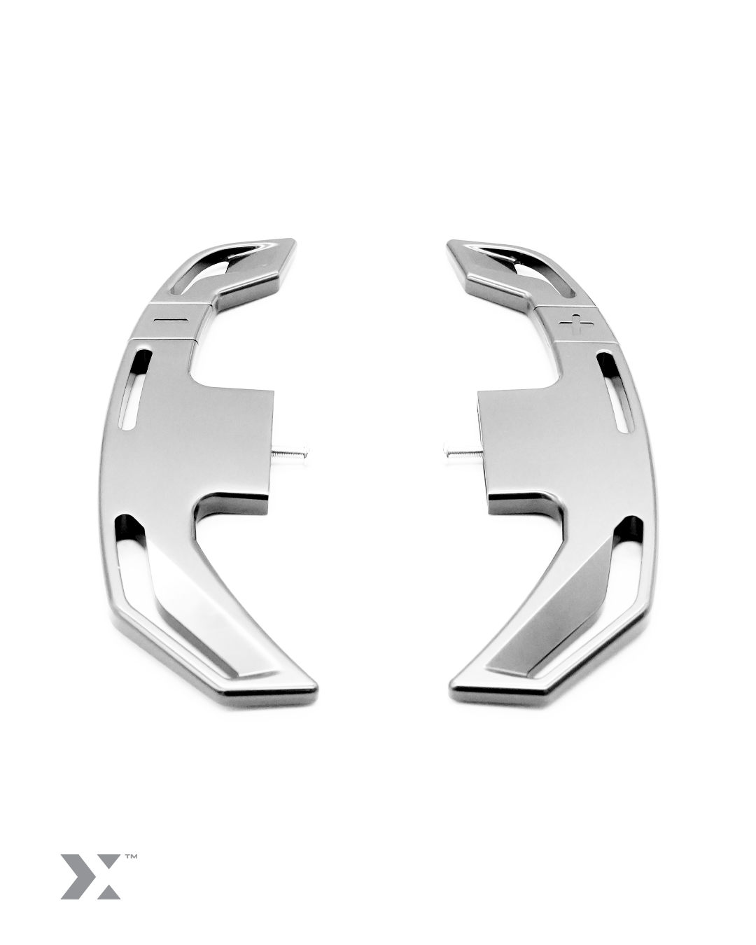 MMX billet gear shift paddles for BMW E9X M3 in titanium silver anodised finish - Grey