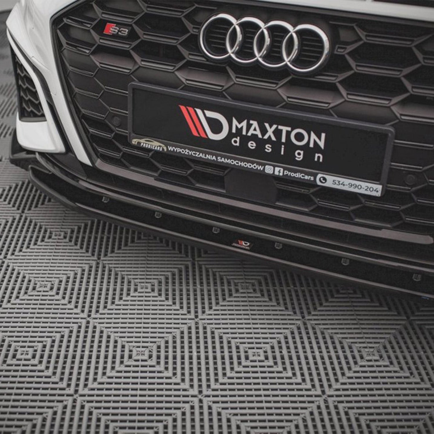 Maxton Design Audi S3 8Y Gloss Black V2 Front Splitter