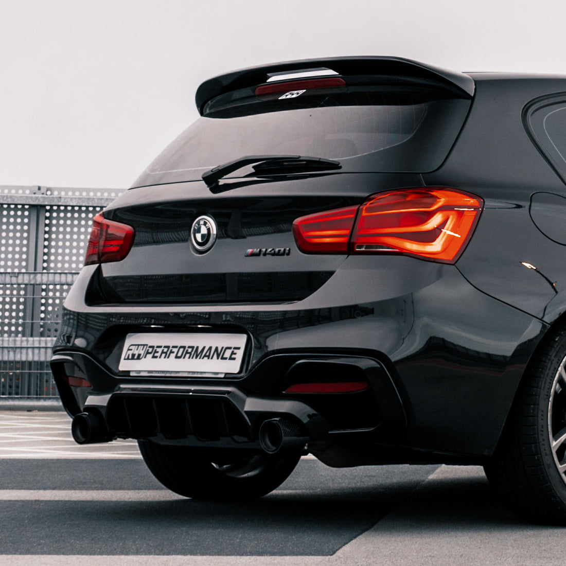 Maxton Design BMW F20 F21 M140i Gloss Black Rear Diffuser