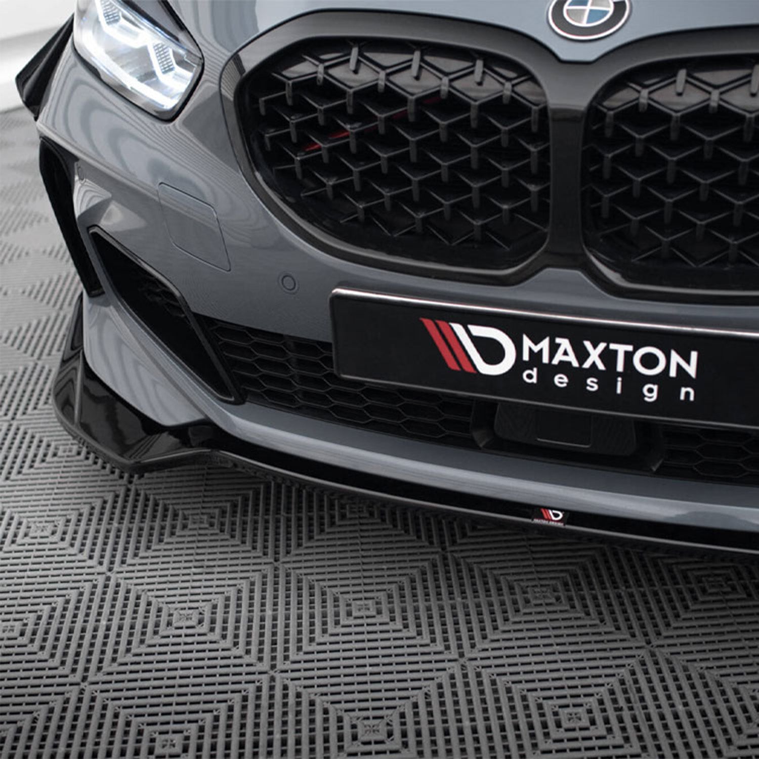 Maxton Design BMW F40 M135i V5 Gloss Black Front Splitter