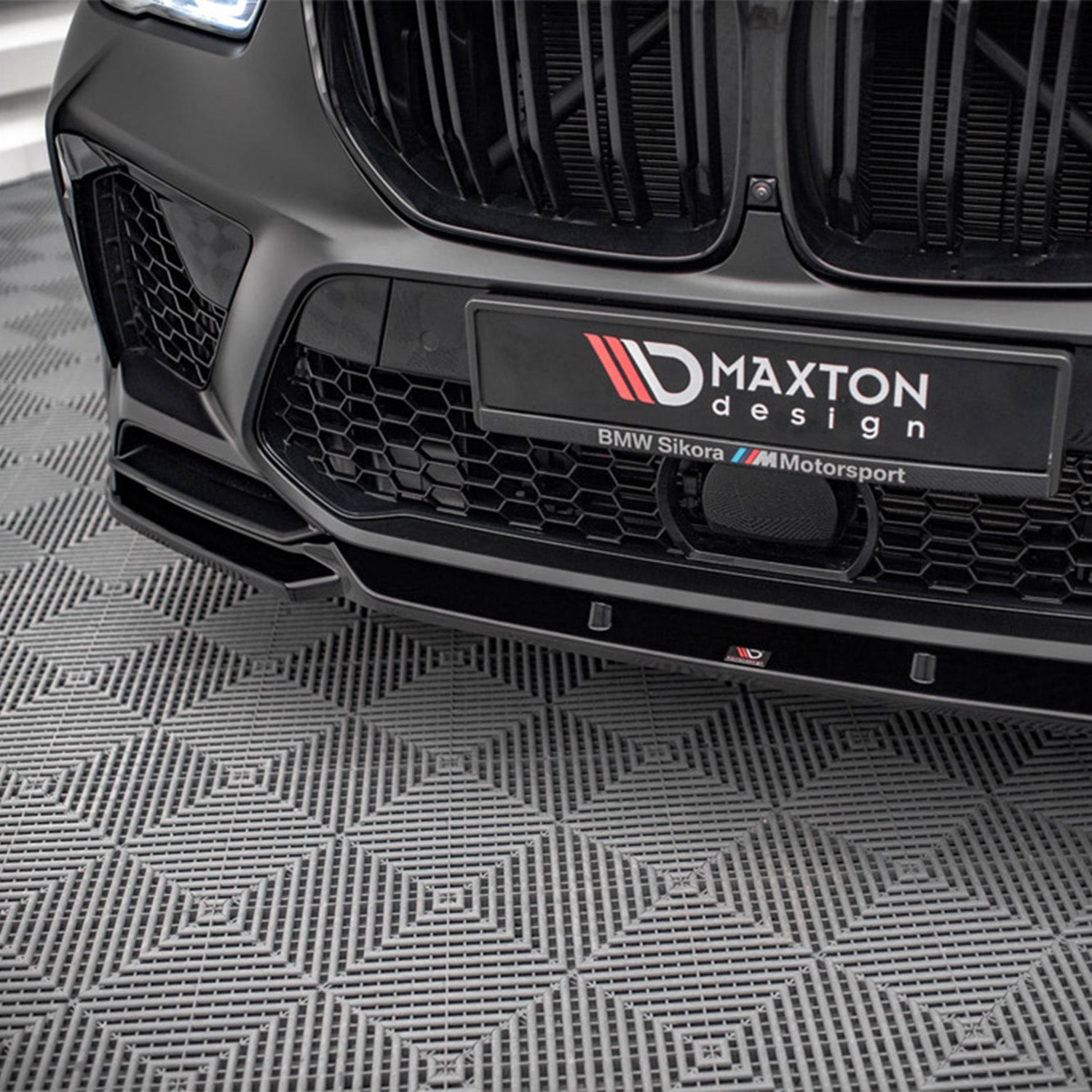 Maxton Design BMW F95 X5M V2 Front Splitter In Gloss Black