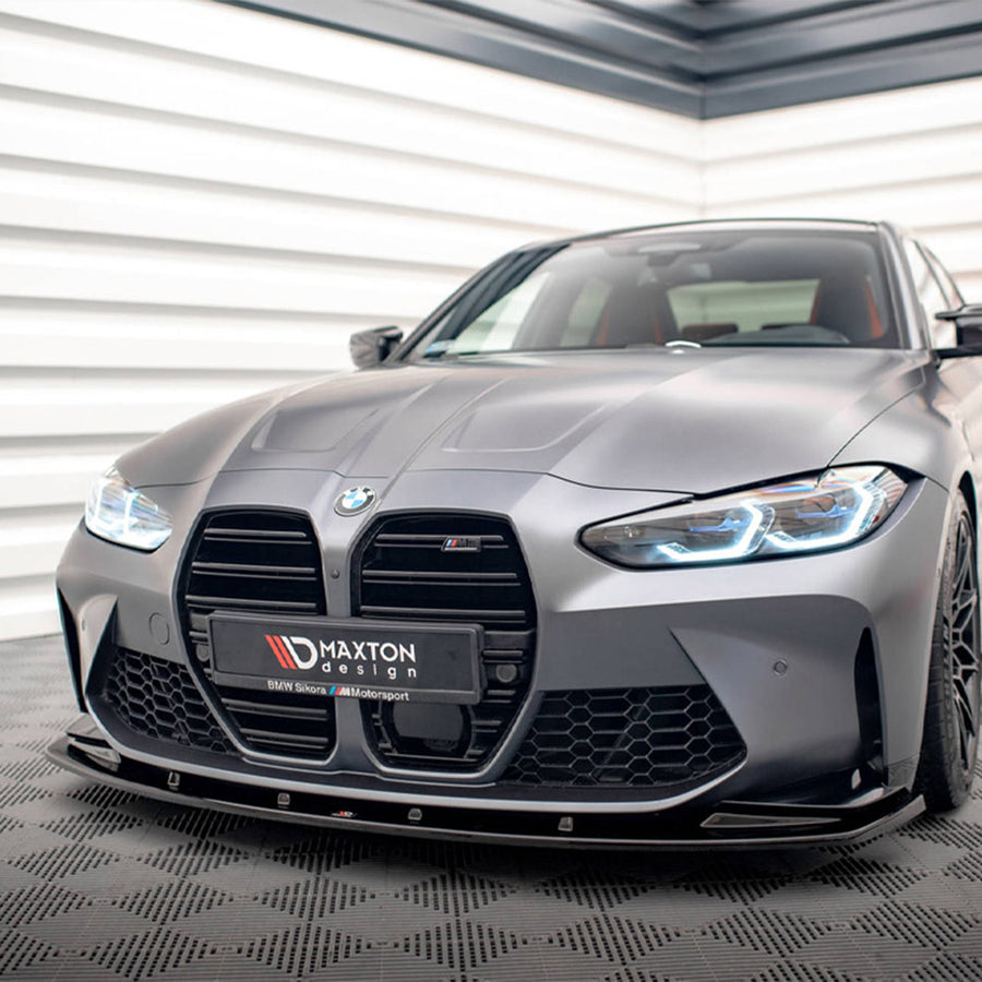 Maxton Design Gloss Black Front Splitter Lip For BMW G80 G81 M3 & G82 G83 M4