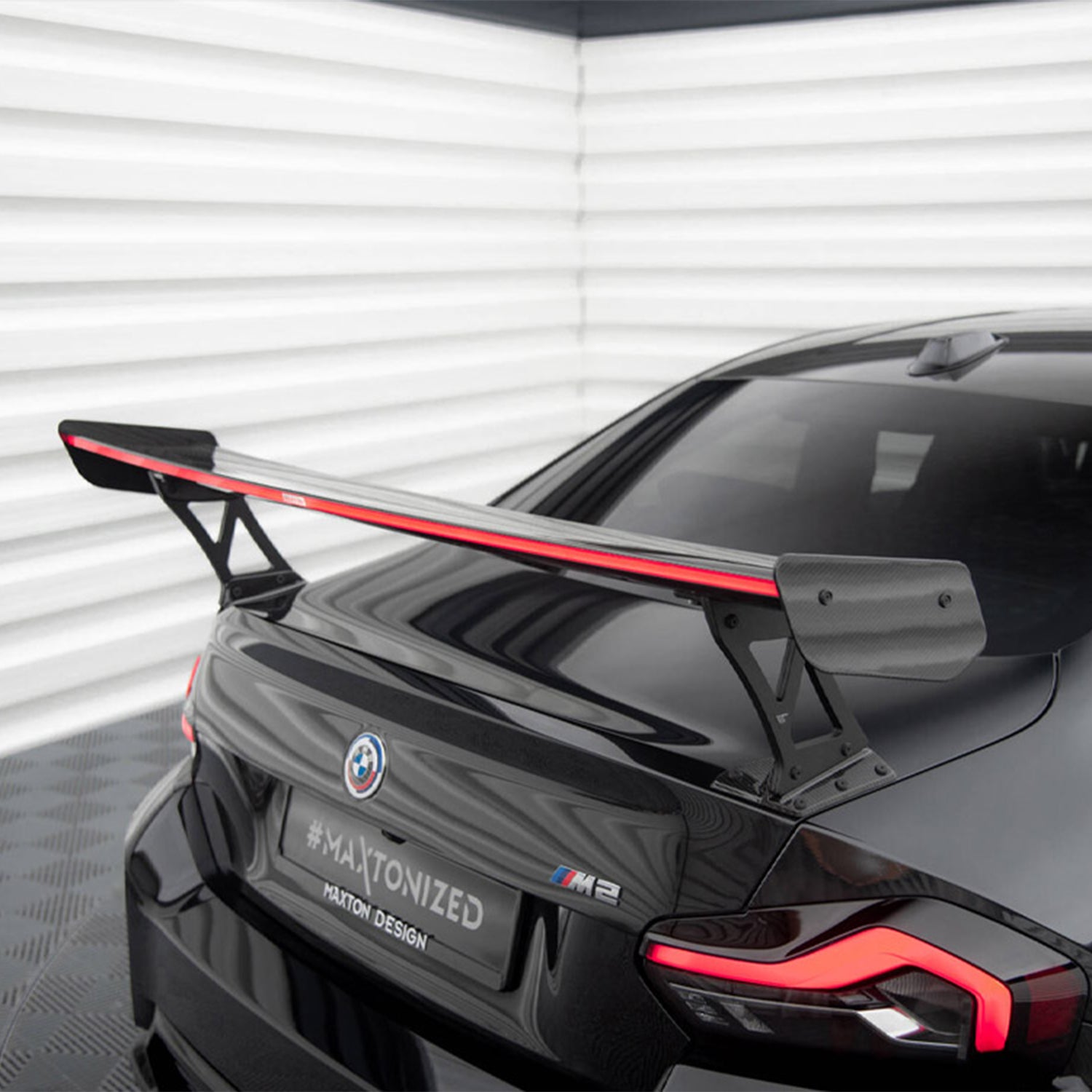 Maxton Design BMW G87 M2 Carbon Fibre Rear Wing With LED Light Bar