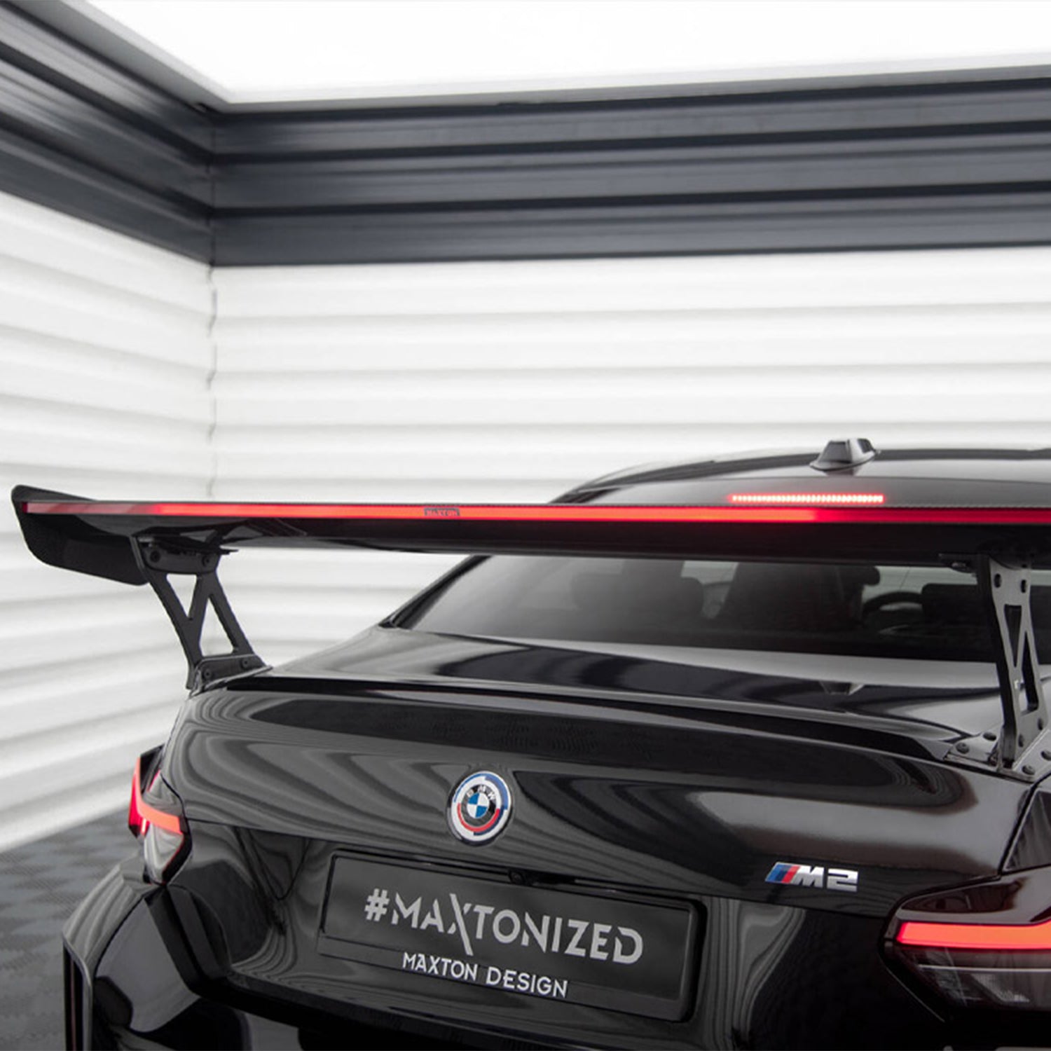 Maxton Design BMW G87 M2 Carbon Fibre Rear Wing With LED Light Bar