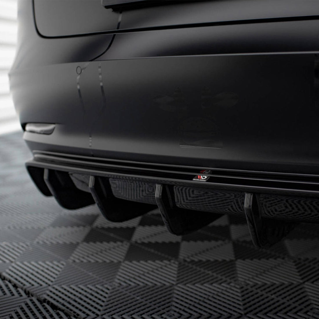 Maxton Design Tesla Model 3 V2 Rear Diffuser In Gloss Black