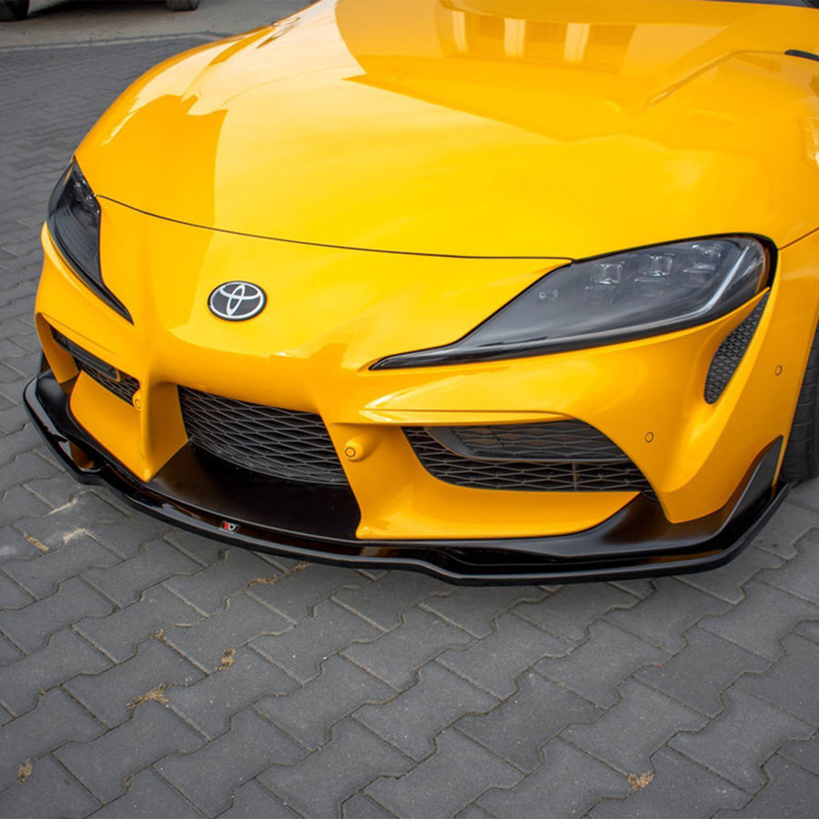 Maxton Design Toyota A90 Supra V2 Gloss Black Front Splitter Fitted