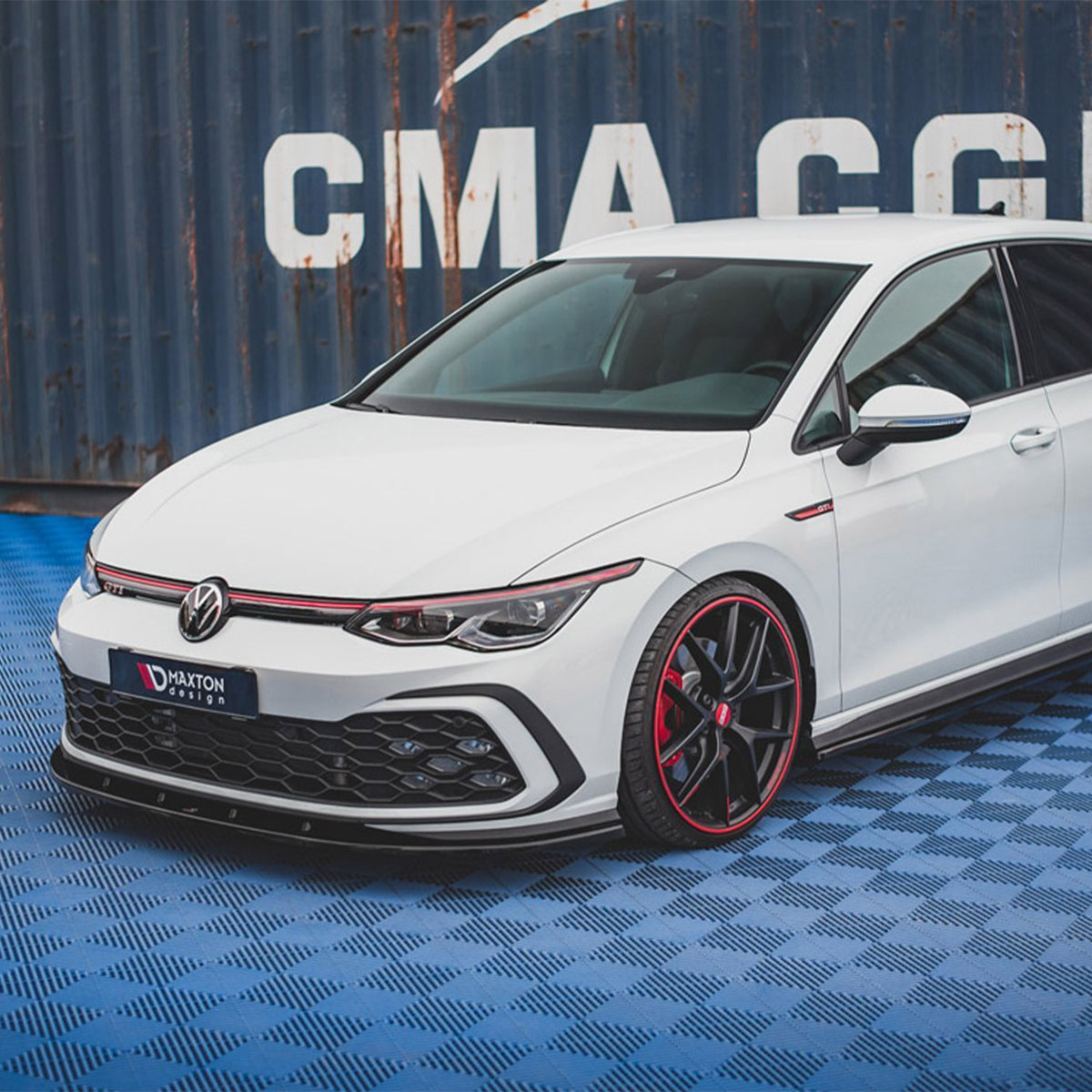 Maxton Design VW Golf GTI R-Line Gloss Black Front Splitter