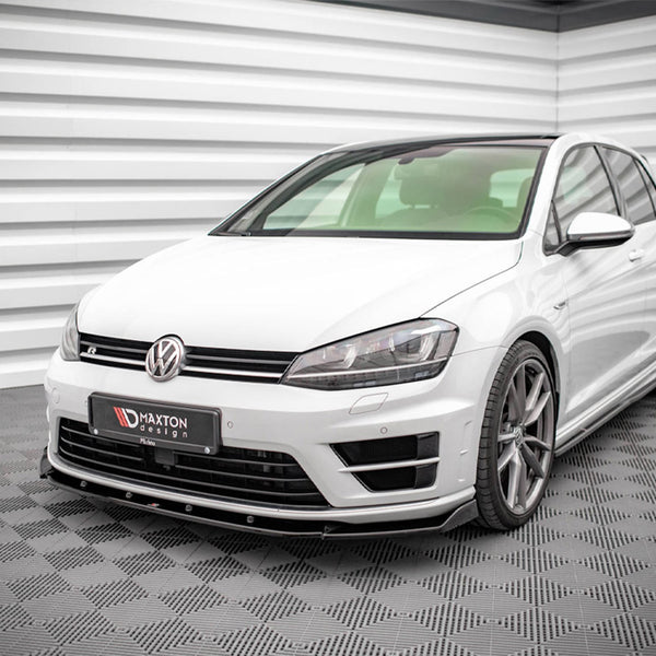 Maxton Design VW Golf R Mk7 V4 Gloss Black Front Splitter