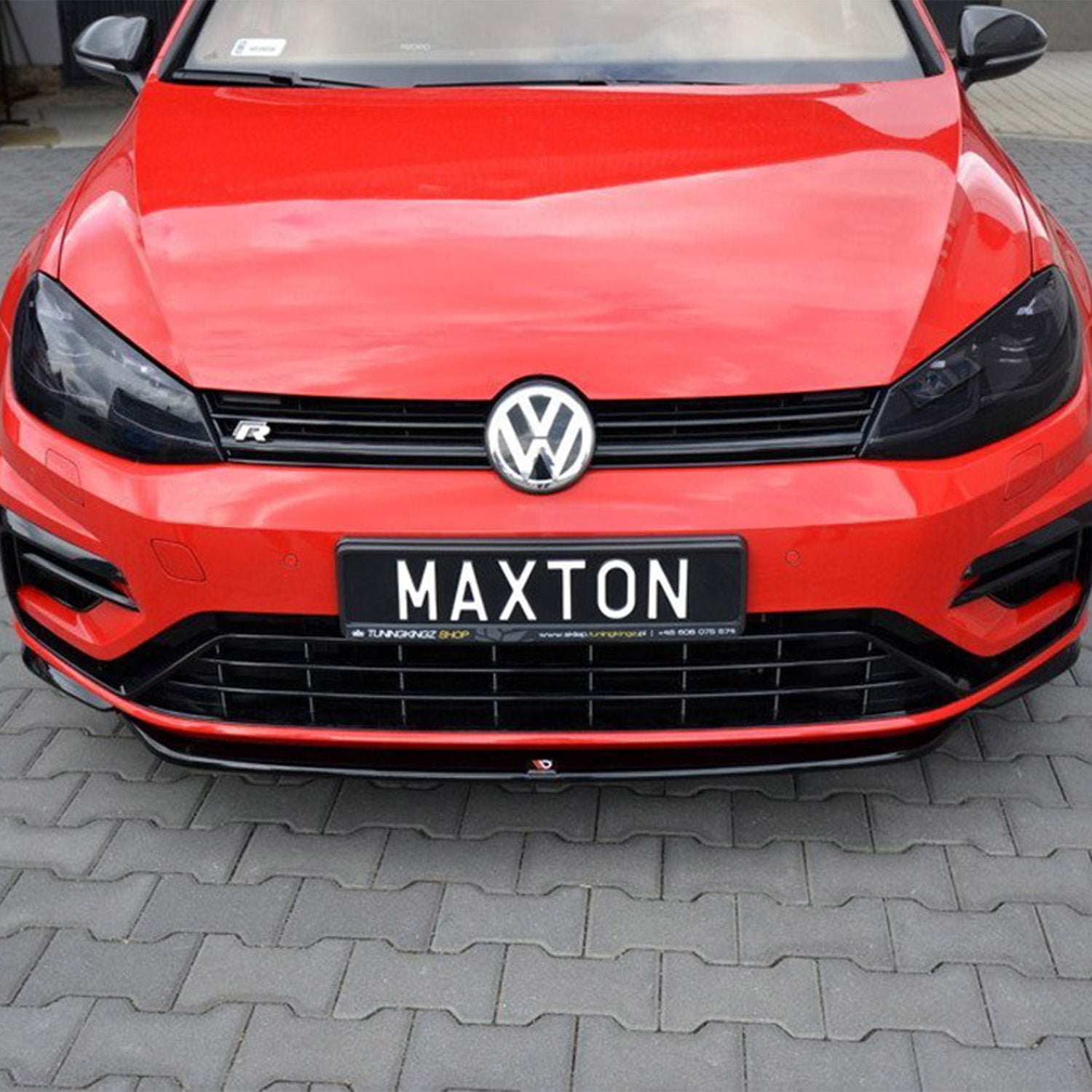 Maxton Design VW Golf R Mk7.5 V5 Gloss Black Front Splitter VW-GO-7F-R-FD5G