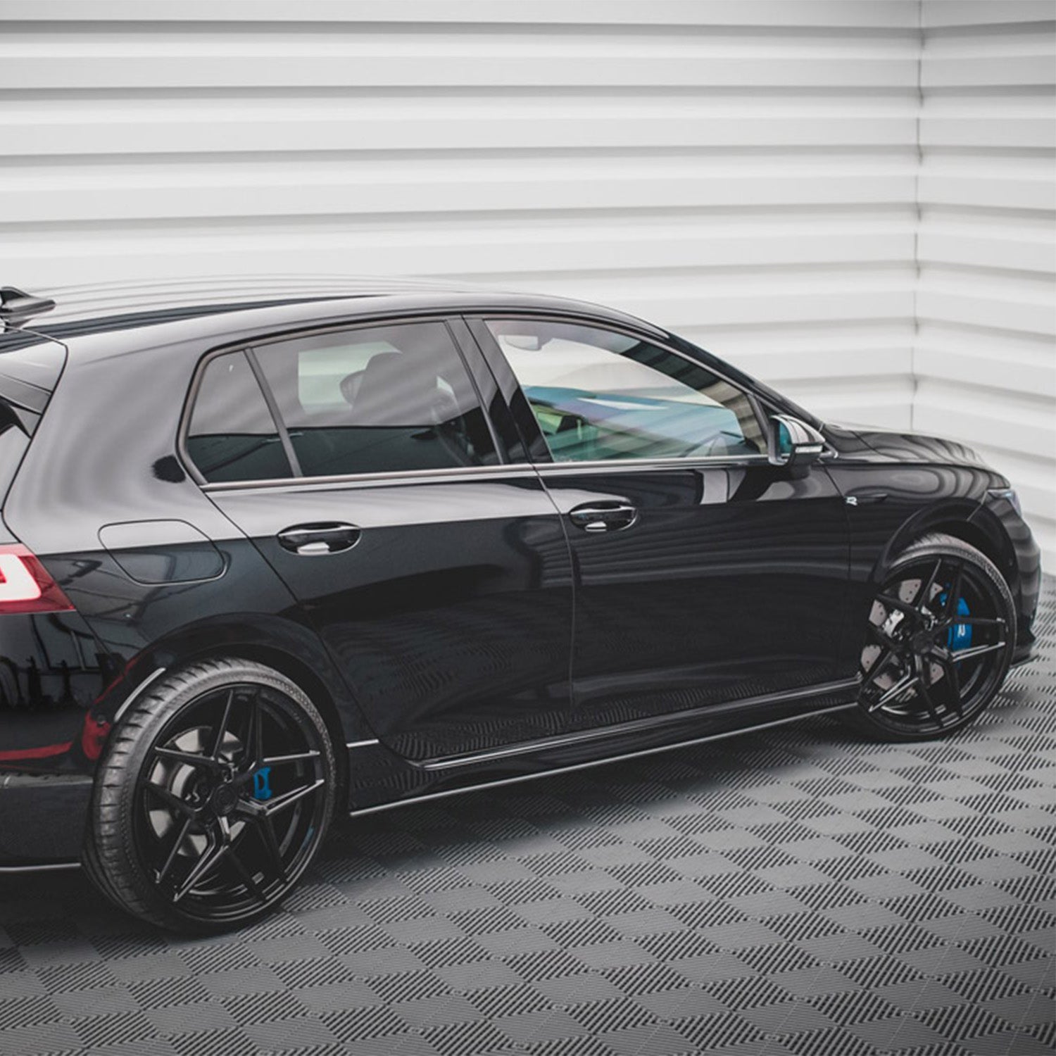 Maxton Design VW Golf R Mk8 Street Pro Black Side Skirts Fitted