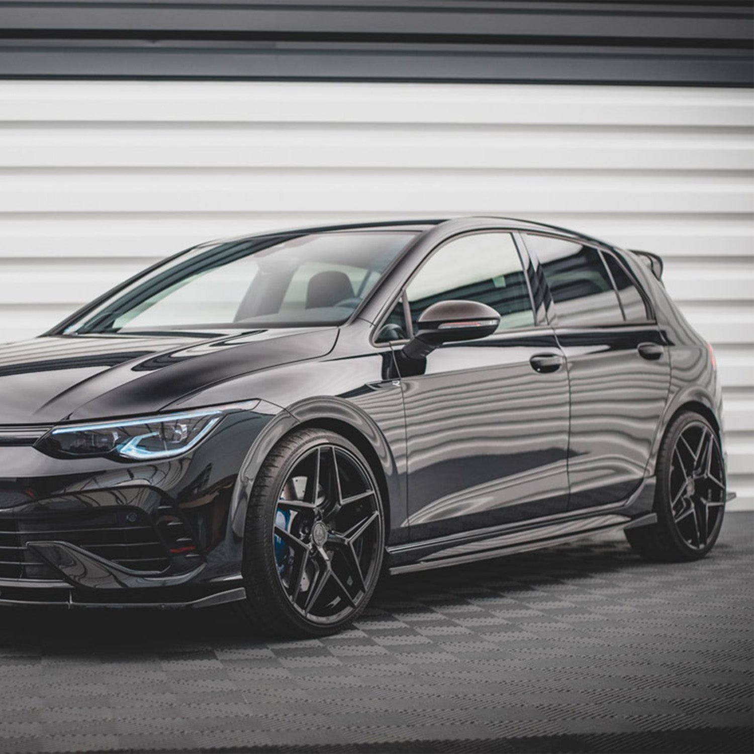 Maxton Design VW Golf R Mk8 V2 Gloss Black Side Skirts