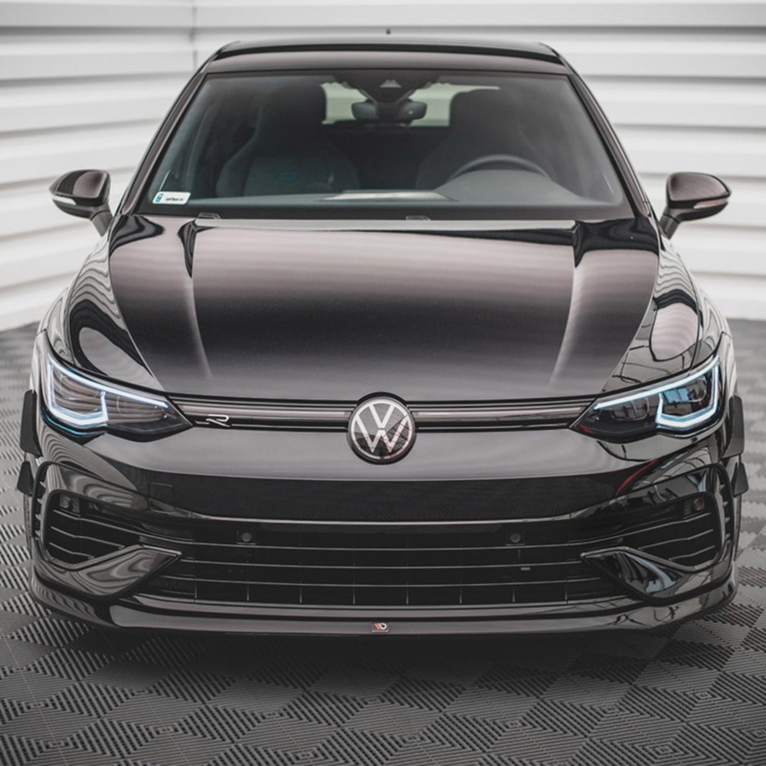 Maxton Design VW Golf R Mk8 V5 Gloss Black Front Splitter Fitted