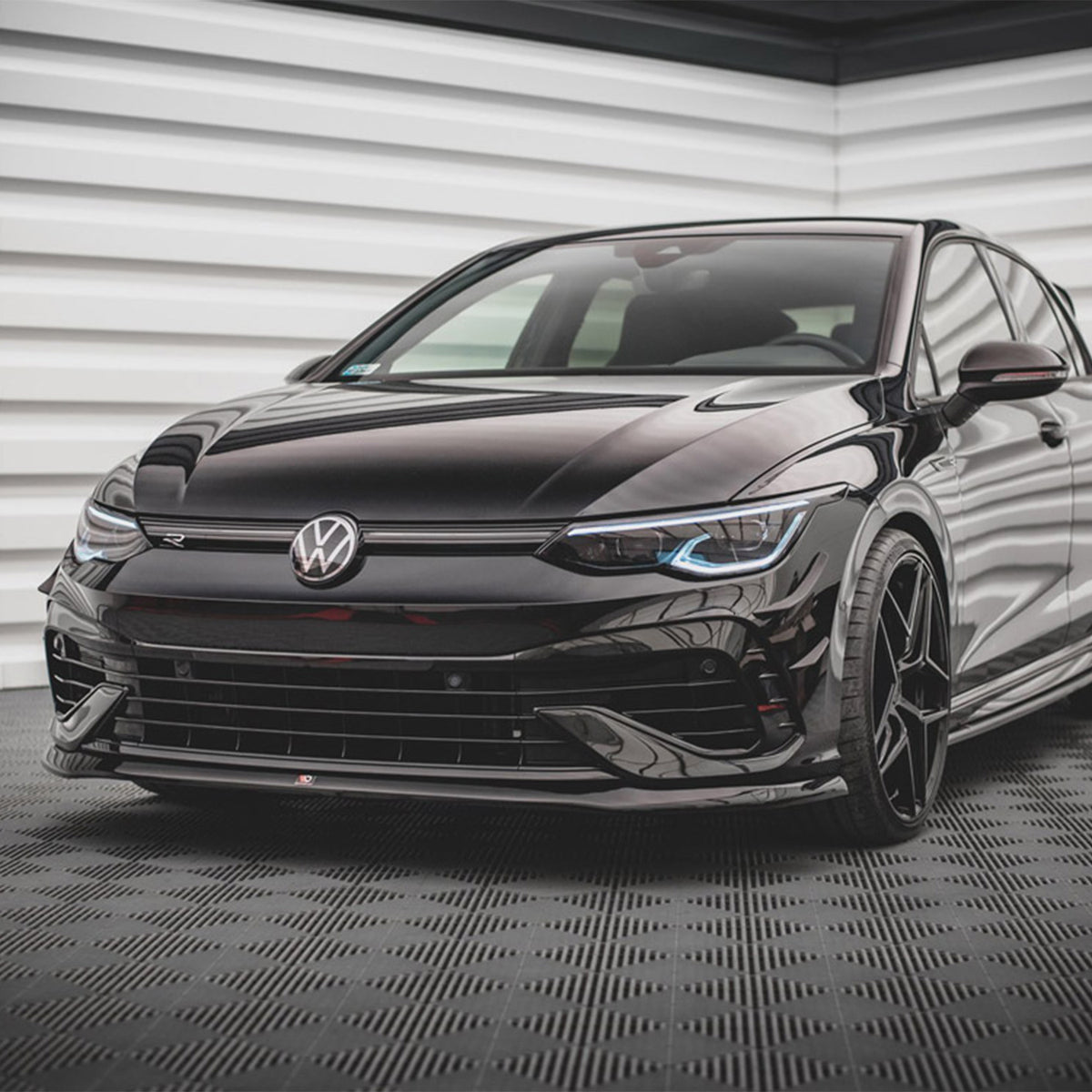Maxton Design VW Golf R Mk8 V5 Gloss Black Front Splitter maxton-design-vw-golf-r-mk8-v5-gloss-black-front-splitter