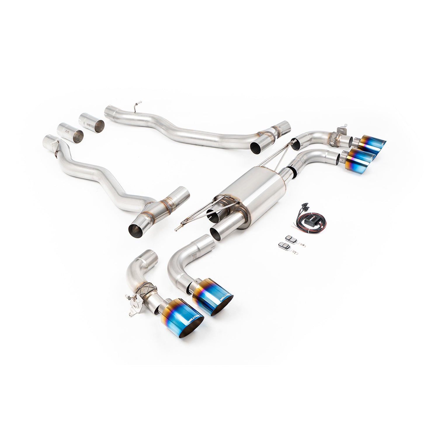 Milltek Sport BMW G90 & G99 M5 Axle Back Exhaust System (NAS/ROW Spec Vehicles) - Burnt Titanium Tailpipes