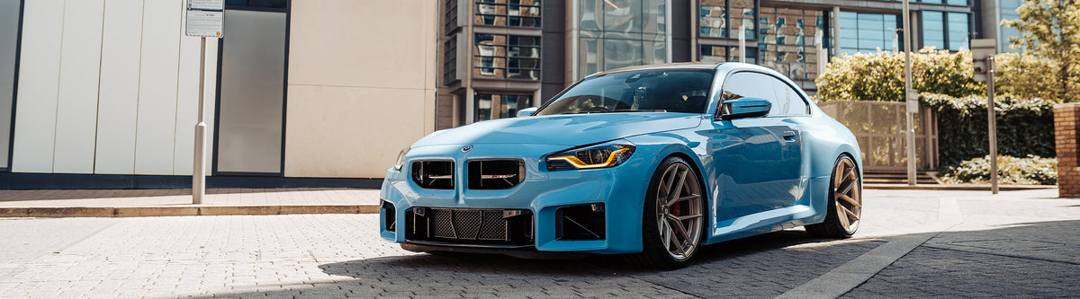 Modified BMW G87 M2 In Zandvoort Blue With Gold Wheels
