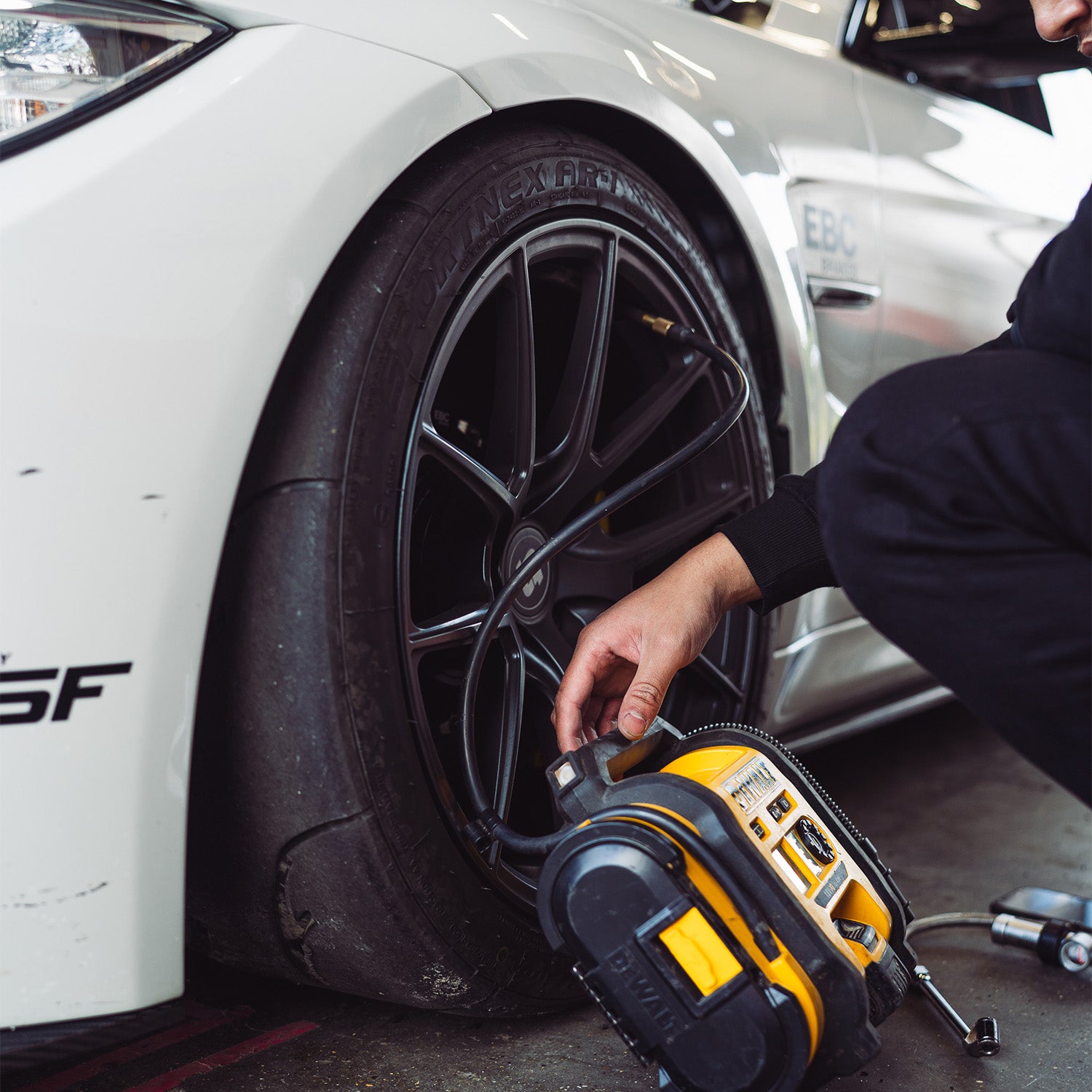 Nankang Tyre Being Pumped Up