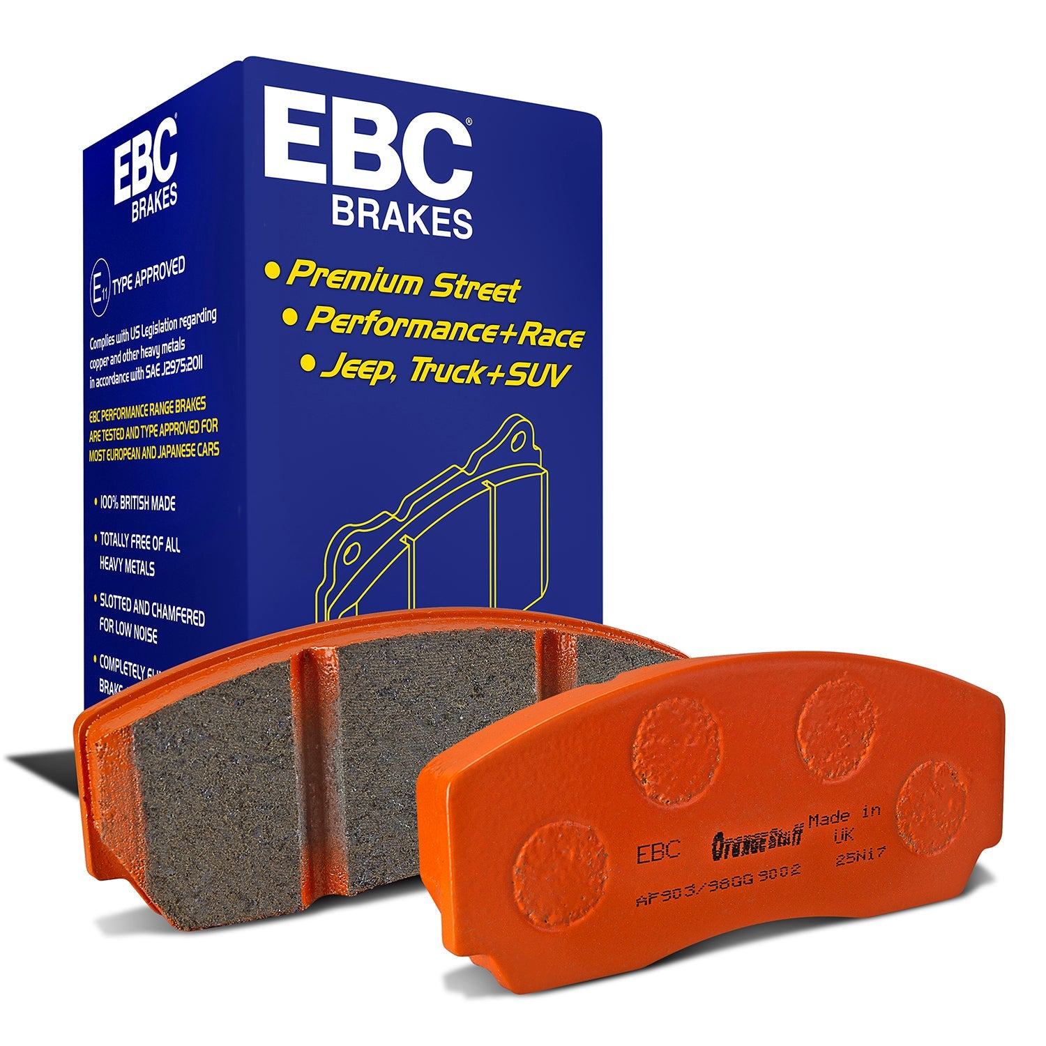 EBC Orangestuff Rear Brake Pads for BMW E60/E61 5 Series, E63/E64 6 Series, E65-E67 7 Series, M3, M6, E82 1 Series 1M, E82 1 Series M, Alpina E60/E61 B5 & 2 more – Part DP91451