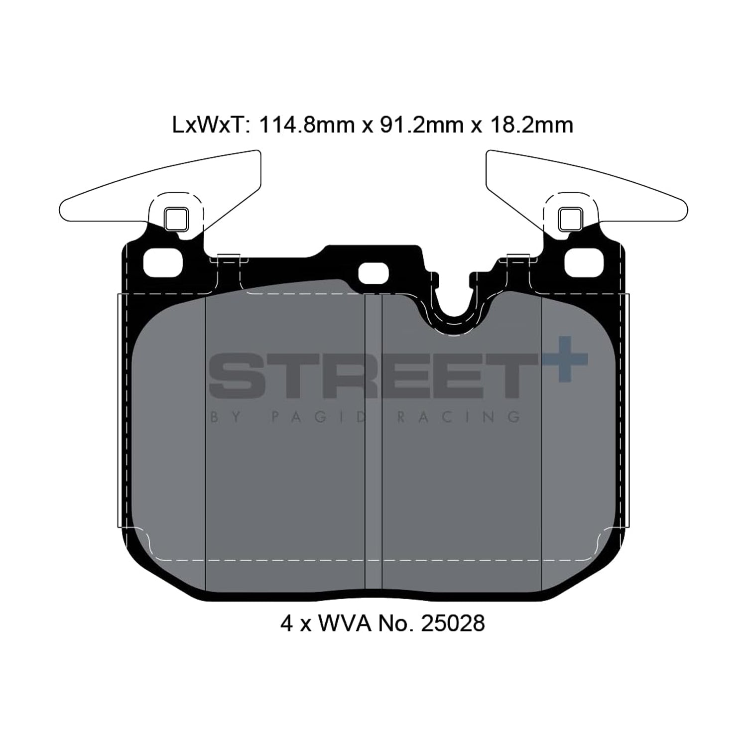 Pagid Street+ Front Brake Pads For BMW F20 M140i, F22 M240i, F30 340i & 440i T8104SP2001