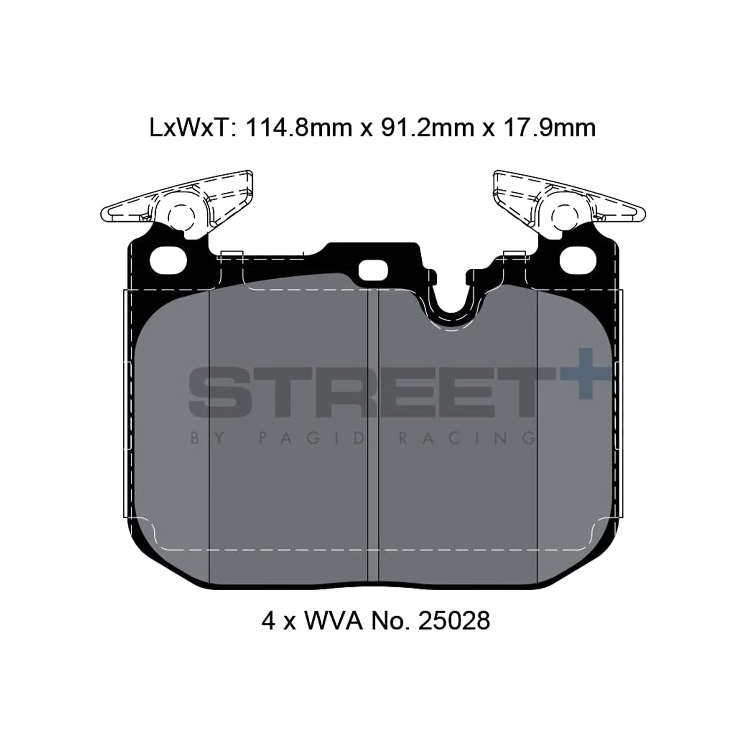 Pagid Street+ Front Brake Pads For BMW F87 M2, F80 M3 & F82 M4 T8194SP2001