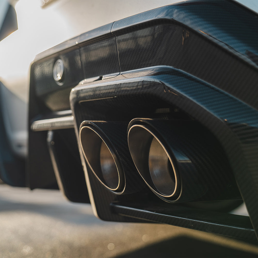 R44 BMW G90 & G99 M5 Matte Carbon Exhaust Fibre Tips Set