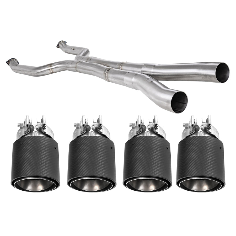 R44 BMW G90 & G99 M5 Exhaust Midpipe & Carbon Fibre Tailpipe Package