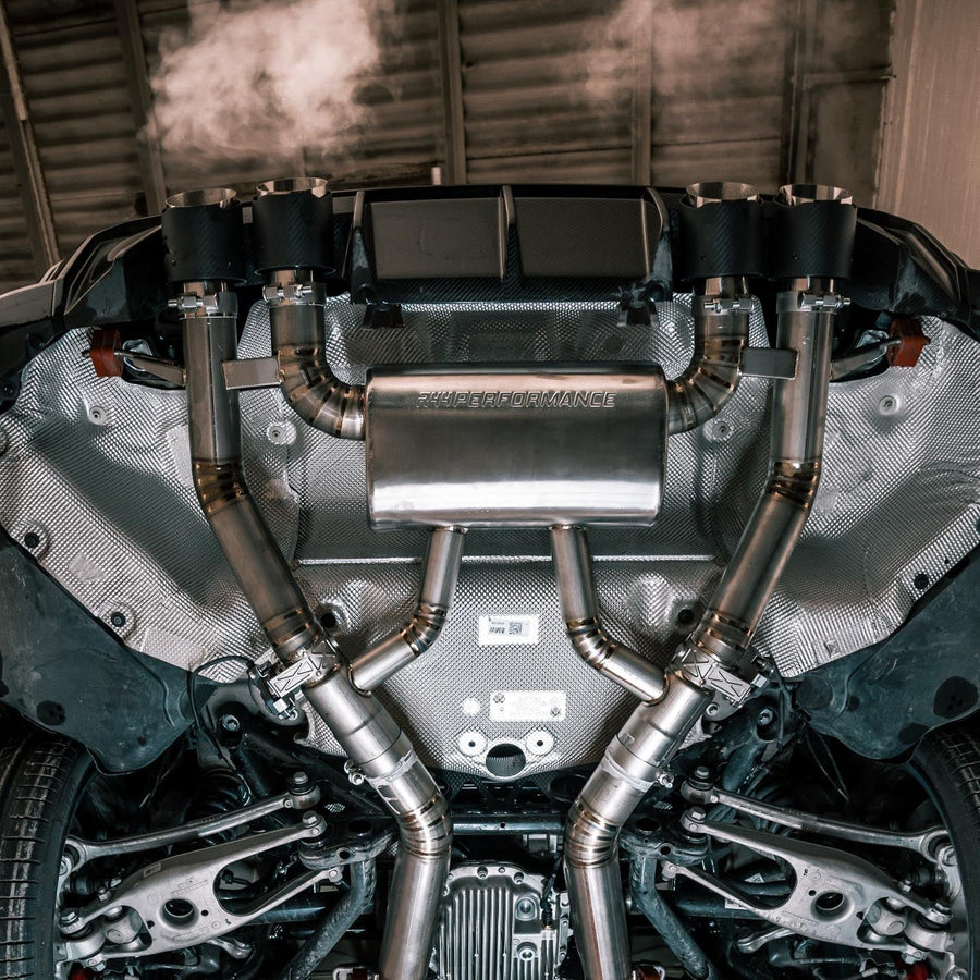 R44 BMW M3/M4 Race Exhaust Cat-Back System In Titanium - Carbon tips (G80/G82/G83)-R44 Performance