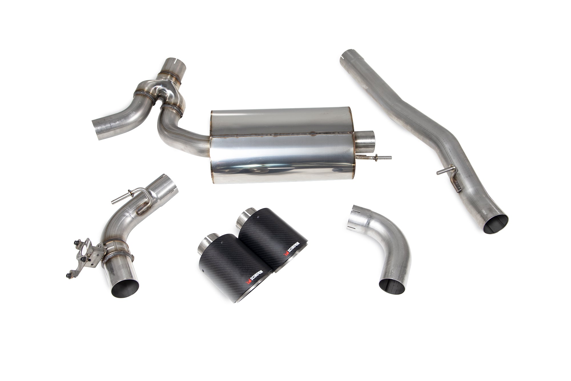 Scorpion Exhaust System For BMW M135i xDrive F40 GPF Model Carbon Fibre 114mm Ascari Tailpipes