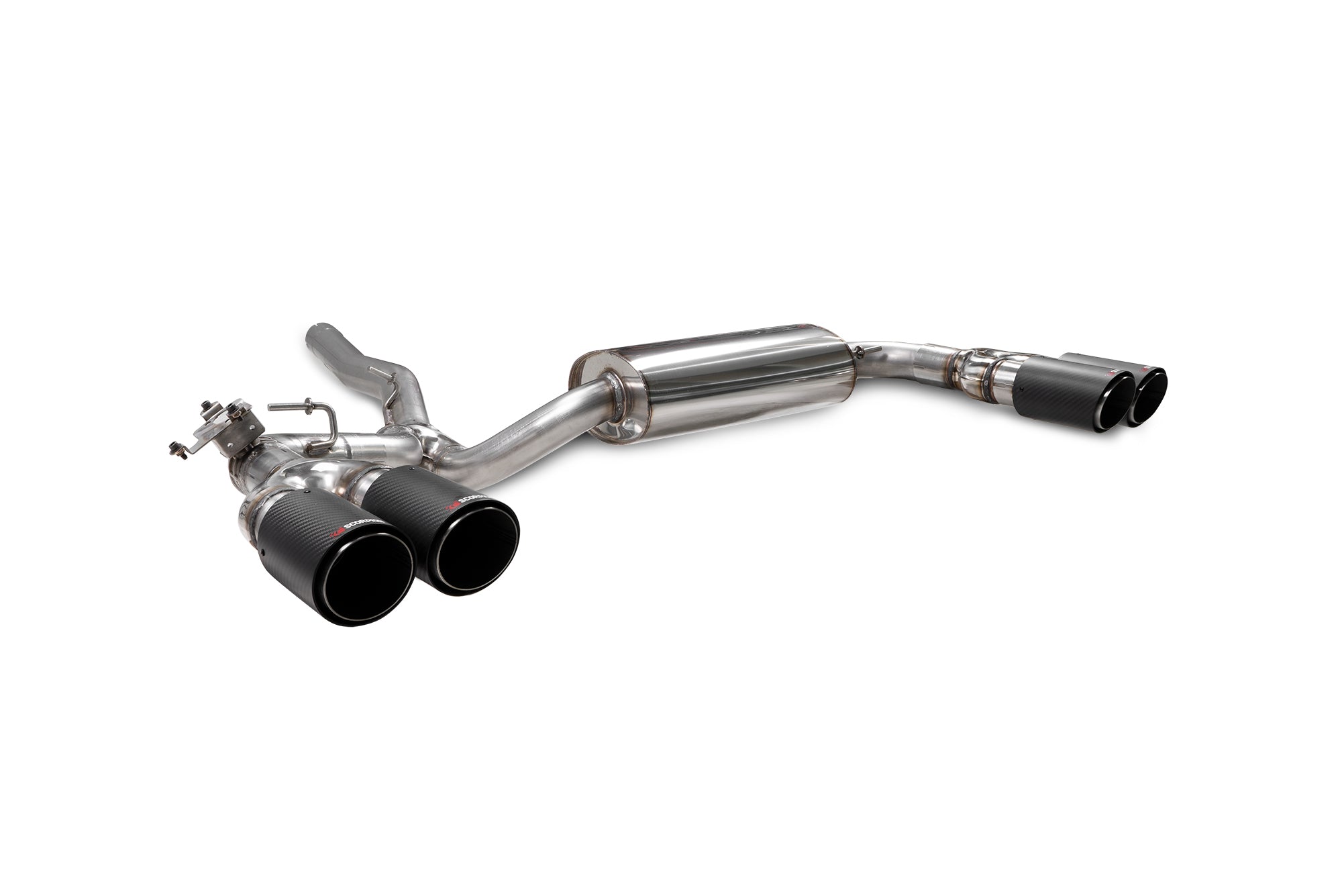 Scorpion Exhaust System For BMW M235i Gran Coupe xDrive F44 Carbon Fibre 90mm Ascari Tailpipes