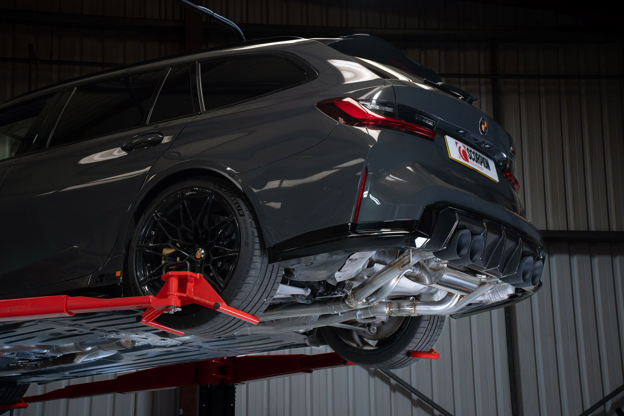 Scorpion Exhaust System For BMW M3 G81 Touring Black Ceramic 114mm Daytona Tailpipess