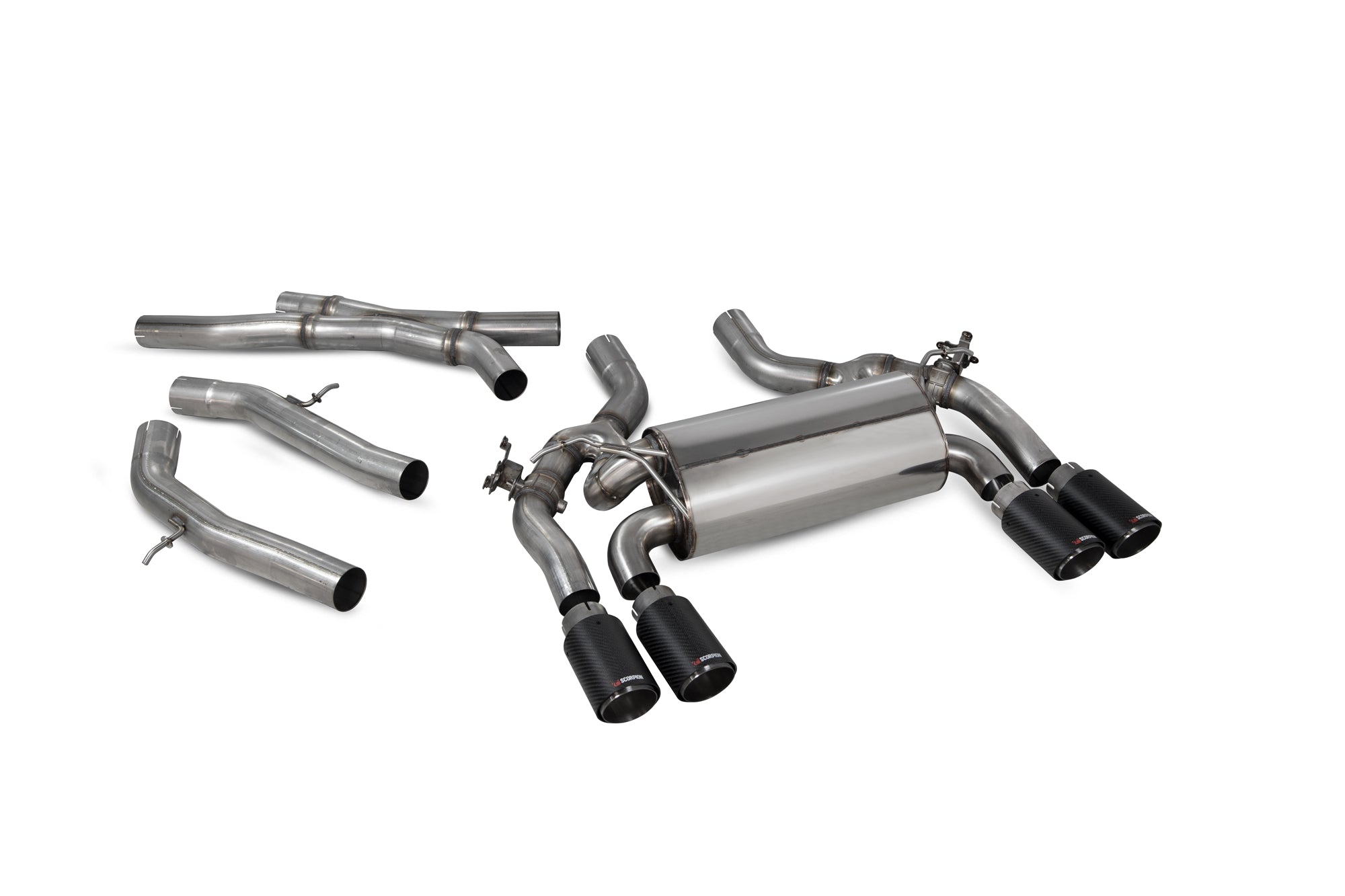 Scorpion Exhaust System For BMW M2 Competition F87N Carbon Fibre 90mm Ascari Tailpipes