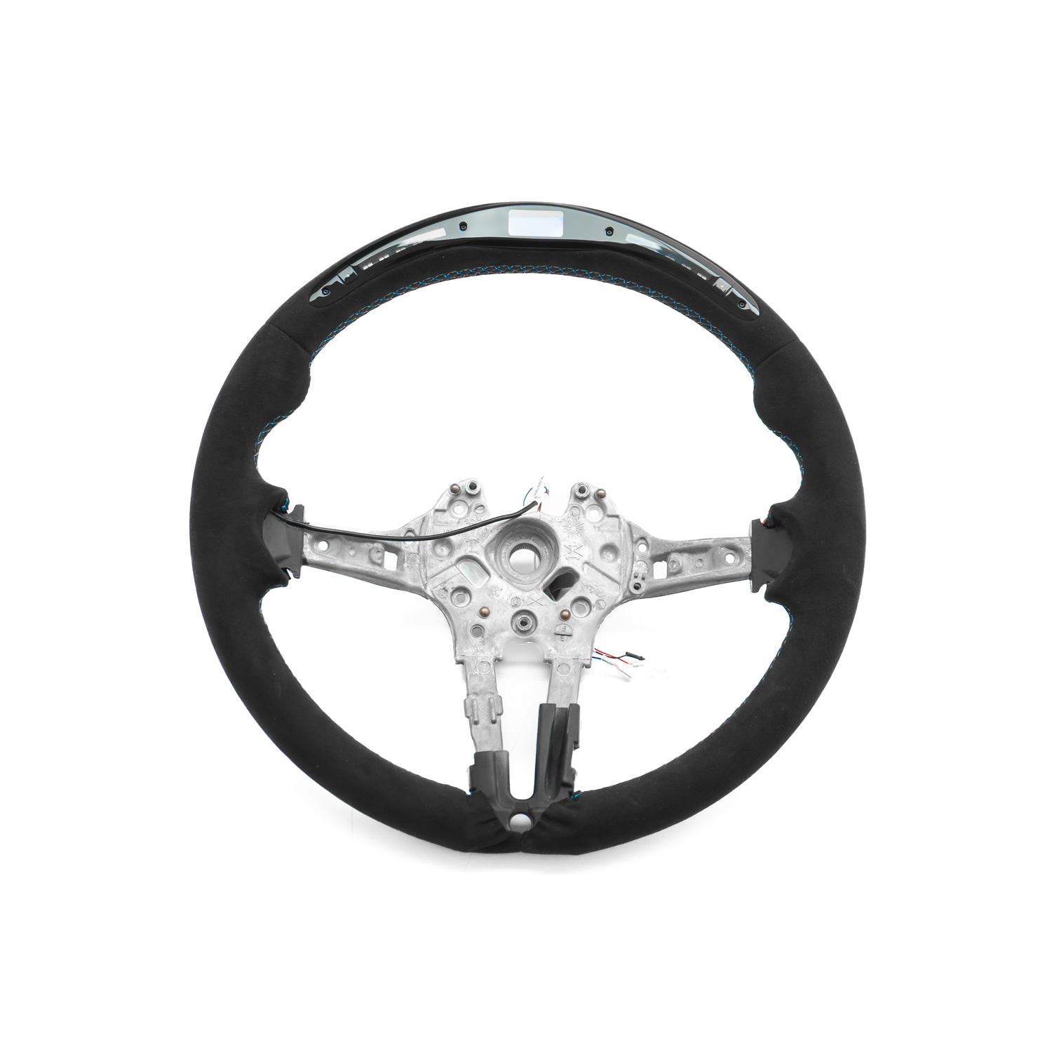 SHFT BMW F Series Round LED Steering Wheel In Full Alcantara