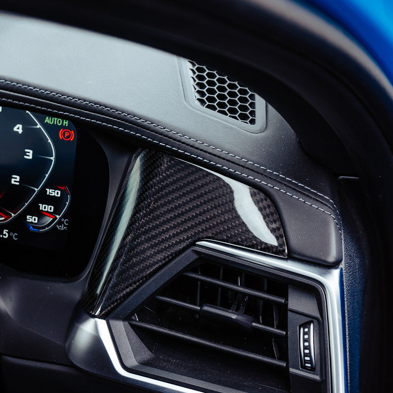 SHFT BMW G80 M3 G82 M4 Interior Air Vent Trim In Gloss Carbon Fibre