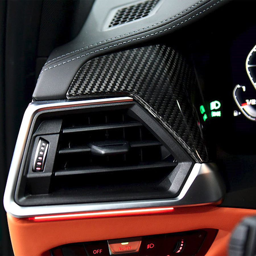SHFT BMW G80 M3 G82 M4 Interior Air Vent Trim In Gloss Carbon Fibre